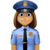 👮🏽‍♀️ woman police officer: medium skin tone display on Facebook